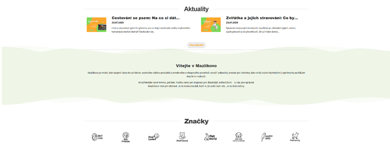Uvítací článek – předpřipravené šablony