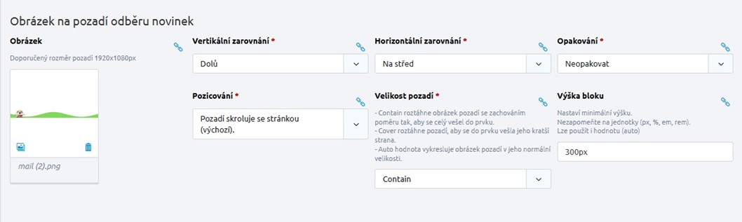 Newsletter – administrace vzhledu