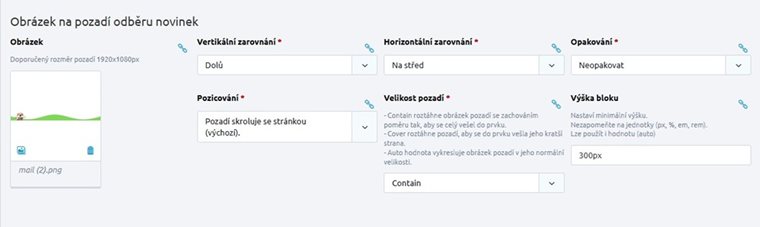 Newsletter – administrace vzhledu